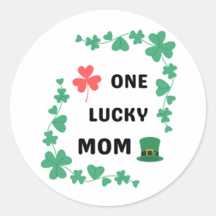 One lucky mum irish    classic round sticker