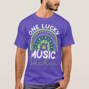 One Lucky Music Teacher Rainbow St Patricks Day Te T-Shirt