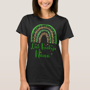 One Lucky Nana Irish Rainbow Leopard Patricks Day T-Shirt