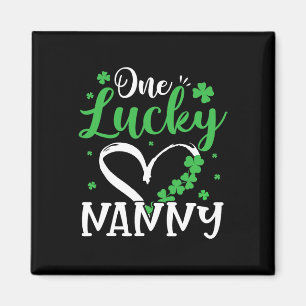 One Lucky Nanny St Patricks Day Irish Green Shamro Magnet