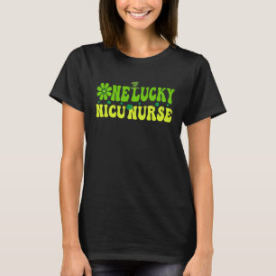 One Lucky NICU Nurse Shamrock St Patricks Day Neon T-Shirt