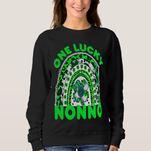 One Lucky Nonno Good Luck Green Rainbow Shamrock L Sweatshirt
