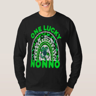 One Lucky Nonno Good Luck Green Rainbow Shamrock L T-Shirt