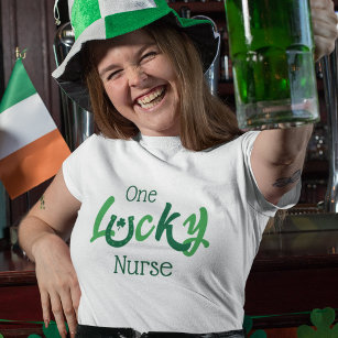 One Lucky Nurse   Customisable St Patrick's Day T-Shirt