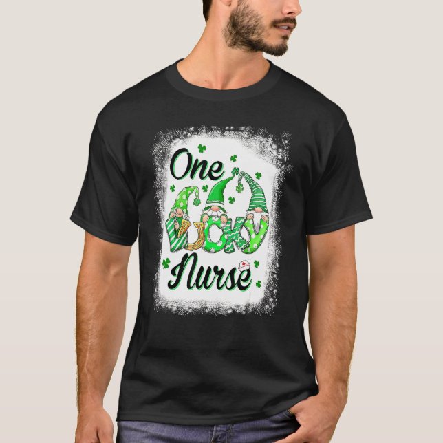 One Lucky Nurse Gnome Crew Gnomes St Patricks Day T-Shirt (Front)