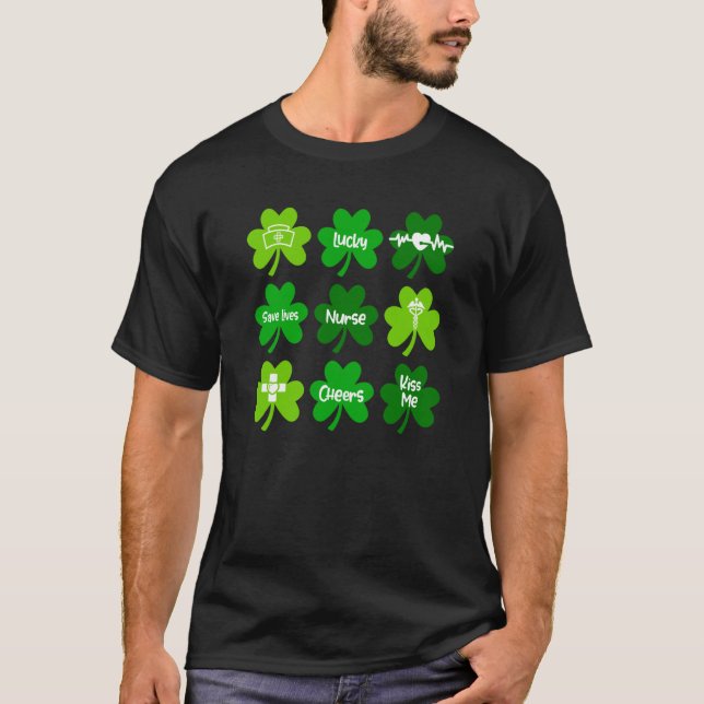 One Lucky Nurse Green Shamrock Nurse St Patrick's  T-Shirt (Front)
