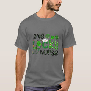 One Lucky Nurse Green Shamrock Stethoscope Patrick T-Shirt