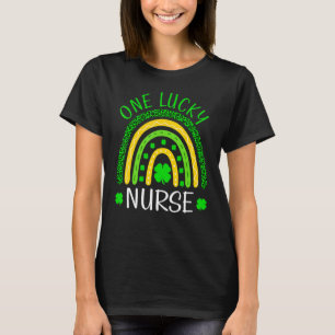 One Lucky Nurse Rainbow Shamrock Irish St Patrick' T-Shirt