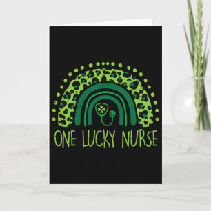 One Lucky Nurse Scrub Rn Icu Er St Patricks Day Nu Card