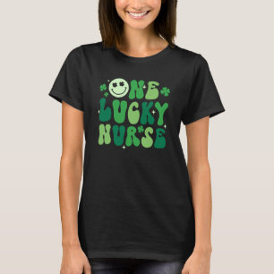 One Lucky Nurse Shamrock Groovy Irish Happy St Pat T-Shirt