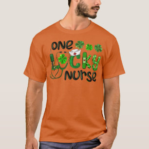 One lucky nurse Shamrock Stethoscope Happy T Patri T-Shirt