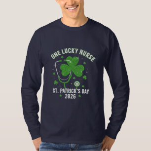 One Lucky Nurse St. Patrick's Day 2026 Green Glitt T-Shirt
