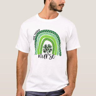 One Lucky Nurse St. Patrick's Day Boho Rainbow Leo T-Shirt
