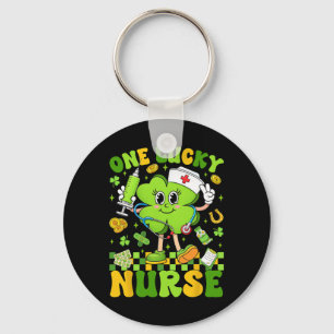 One Lucky Nurse St Patricks Day Shamrock Irish Wom Key Ring