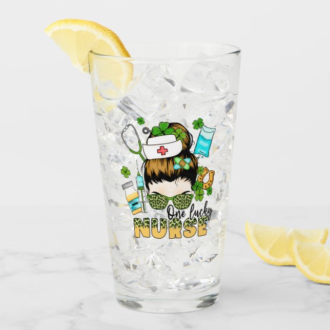 One Lucky Nurse St. Patrick's Glass (Front Ice)