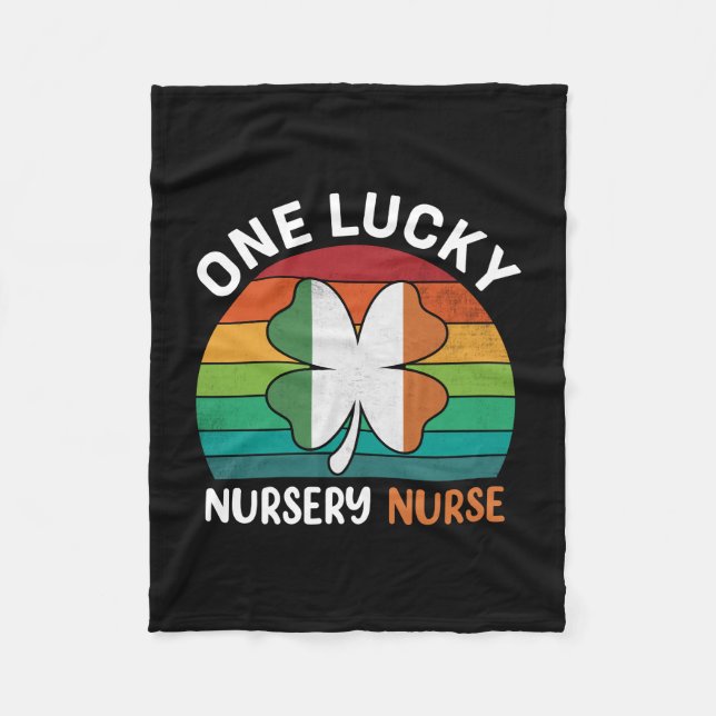 One Lucky Nursery Nurse Fleece Blanket (Front)