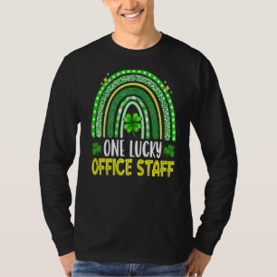 One Lucky Office Staff St Patricks Day Shamrock Ra T-Shirt