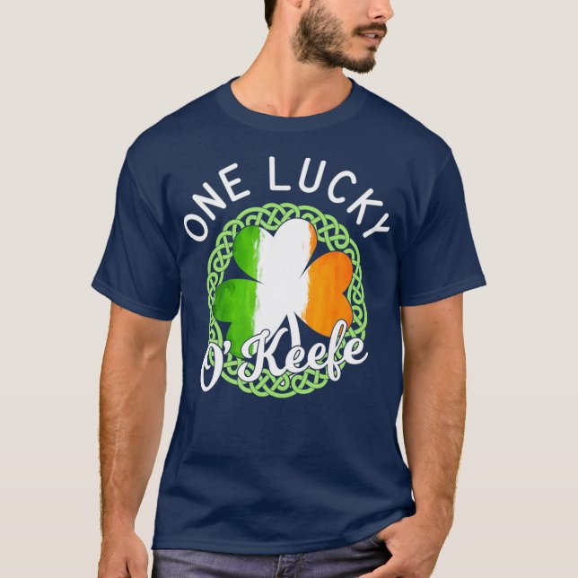 One Lucky OKeefe Irish Family Name T-Shirt (Front)