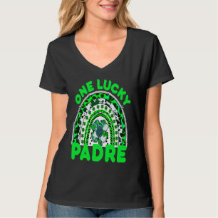 One Lucky Padre Good Luck Green Rainbow Shamrock L T-Shirt