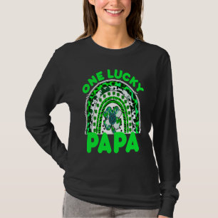 One Lucky Papa Good Luck Green Rainbow Shamrock Le T-Shirt