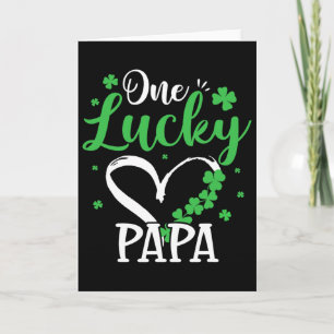 One Lucky Papa St Patricks Day Irish Green Shamroc Card