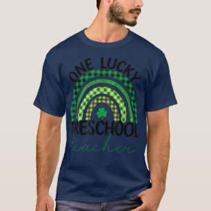 One Lucky Preschool Teacher Rainbow St Patrick Day T-Shirt