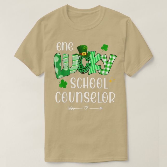 One Lucky School Counsellor Shamrock Teacher St Pa T-Shirt (Design Front)