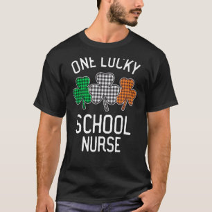 One Lucky School Nurse St Patrick S Day Irish Flag T-Shirt