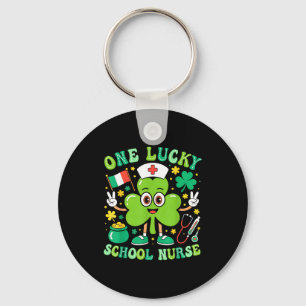 One Lucky School Nurse St Patrick's Day Shamrock I Key Ring