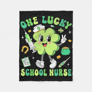 One Lucky School Nurse St Patrick's Day Spirit Sha Fleece Blanket