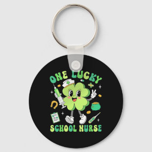 One Lucky School Nurse St Patrick's Day Spirit Sha Key Ring