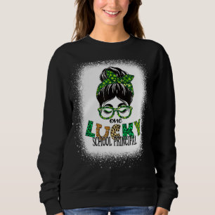 One Lucky School Principal Bleached St Patricks Da Sweatshirt