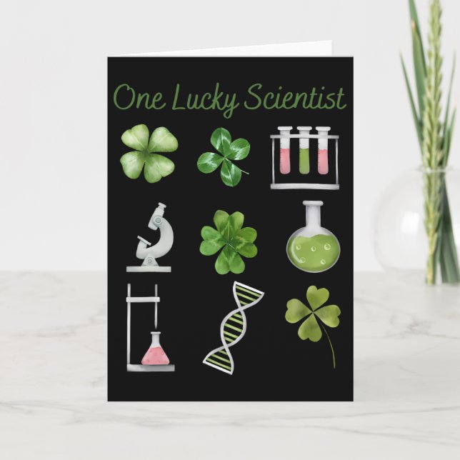 One Lucky Scientist St. Patrick's Day Shamrock Ste Card (Front)