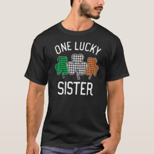 One Lucky Sister St Patrick's Day Irish Flag Plaid T-Shirt