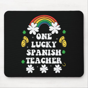 One Lucky Spanish Teacher Cute St Patricks Day Sha Mouse Pad