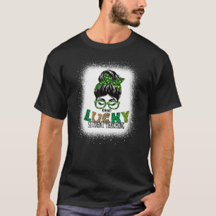 One Lucky Student Teaching Bleached St Patricks Da T-Shirt