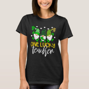One Lucky Teacher Gnomies St Patrick s Day Shamroc T-Shirt