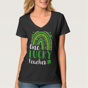 One Lucky Teacher Green Rainbow St Patricku2019s T-Shirt