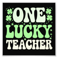 One Lucky Teacher Groovy Retro Teacher St Patricks