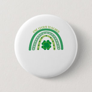 One Lucky Teacher Irish Rainbow St Patrick’s Day 6 Cm Round Badge