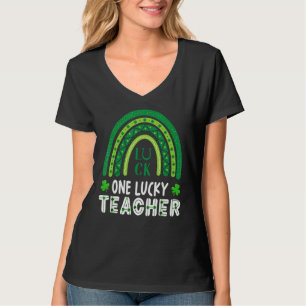 One Lucky Teacher Rainbow St Patrick's Day School T-Shirt