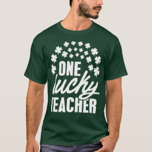 One Lucky Teacher Shamrock Rainbow Clover St Patri T-Shirt
