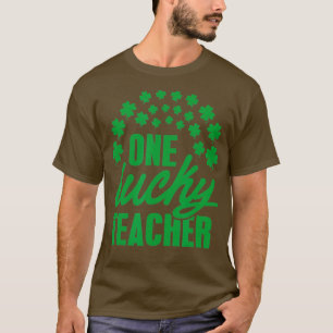One Lucky Teacher Shamrock Rainbow Clover St Patri T-Shirt