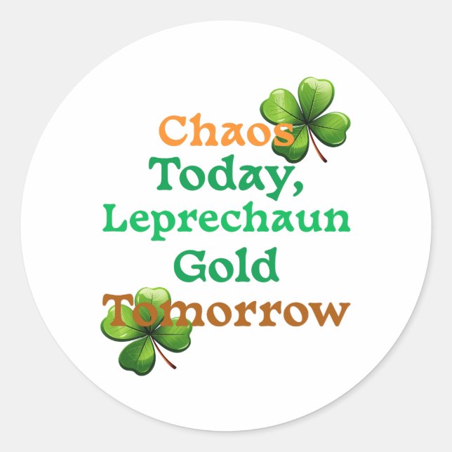 One Lucky Teacher Spreading Knowledge & Luck Classic Round Sticker (Front)