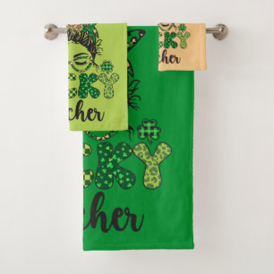 One Lucky Teacher - St. Patrick's Day Bath Towel Set