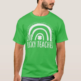 One Lucky Teacher St Patricks Day Green Shamrock R T-Shirt