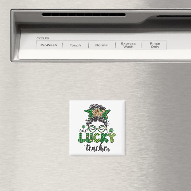 One Lucky Teacher - St. Patrick's Day  Magnet (In Situ (Dishwasher))