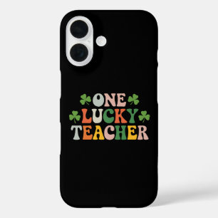 One Lucky Teacher Teaching Retro St Patrick's Day iPhone 16 Case