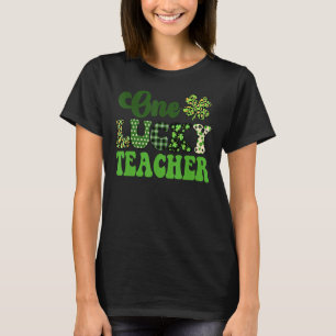 One Lucky Teacher Vintage Groovy St. Patrick's Day T-Shirt