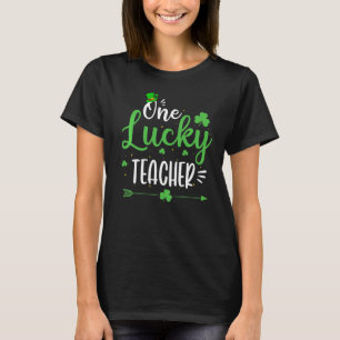 One Lucky Teacher Vintage St Patrick Day Irish Sha T-Shirt